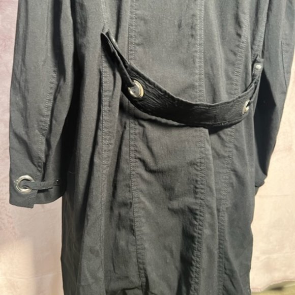 Lane Bryant Womens Black Light Weight Button Down Long Trench Coat Size 14/16 - Picture 5 of 7
